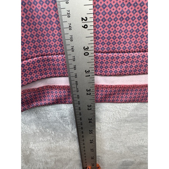 Peter Millar Summer Comfort Polo Golf Shirt Pink Geometric Men's XL EUC - Picture 5 of 5